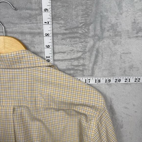 Brooks Brothers Non-Iron Dress Shirt Men’s S Yellow Check 100% Cotton Classic FT - Picture 8 of 9